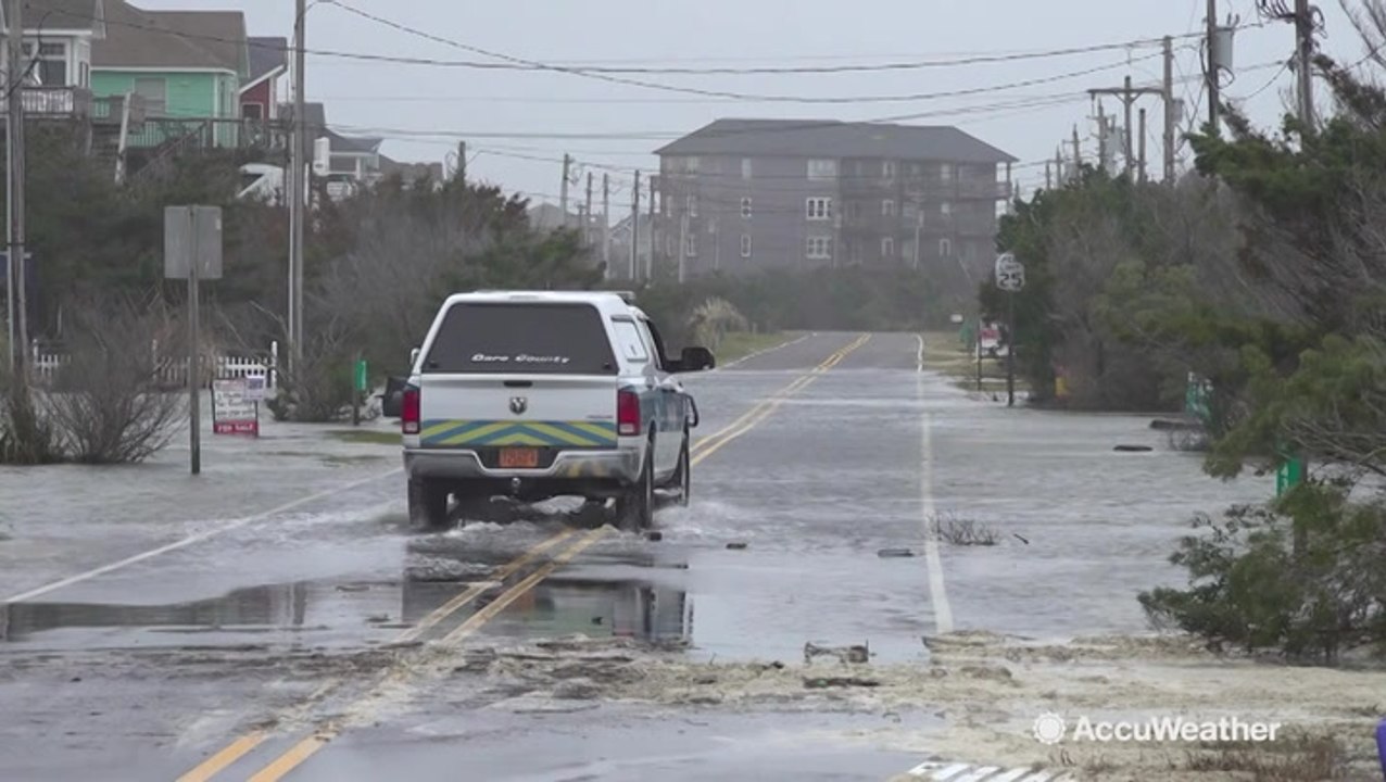 Weekend-long storm swamping the Outer Banks of North Carolina