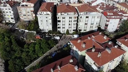 Bakırköy’de 1'i çocuk 3 kişinin cesedi bulunan bina havadan görüntülendi