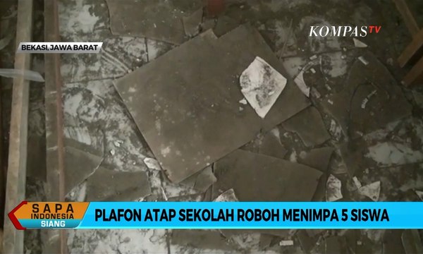 Plafon Atap SDN Sukadami 02 Cikarang Roboh Timpa 5 Siswa