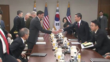 한미 국방장관 방위비 입장차...에스퍼 "韓 더 부담" vs 정경두 "윈윈해야" / YTN