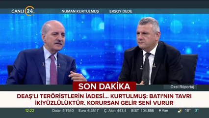 Numan Kurtulmuş 24 TV'de