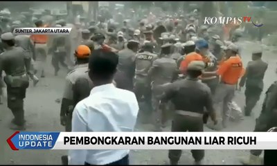 Pembongkaran Bangunan Liar di Sunter Jaya Ricuh