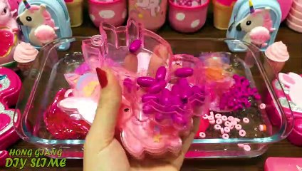 Series PINK UNICORN Slime ! Mixing Random Things into CLEAR Slime ! Satisfying Slime s #634
