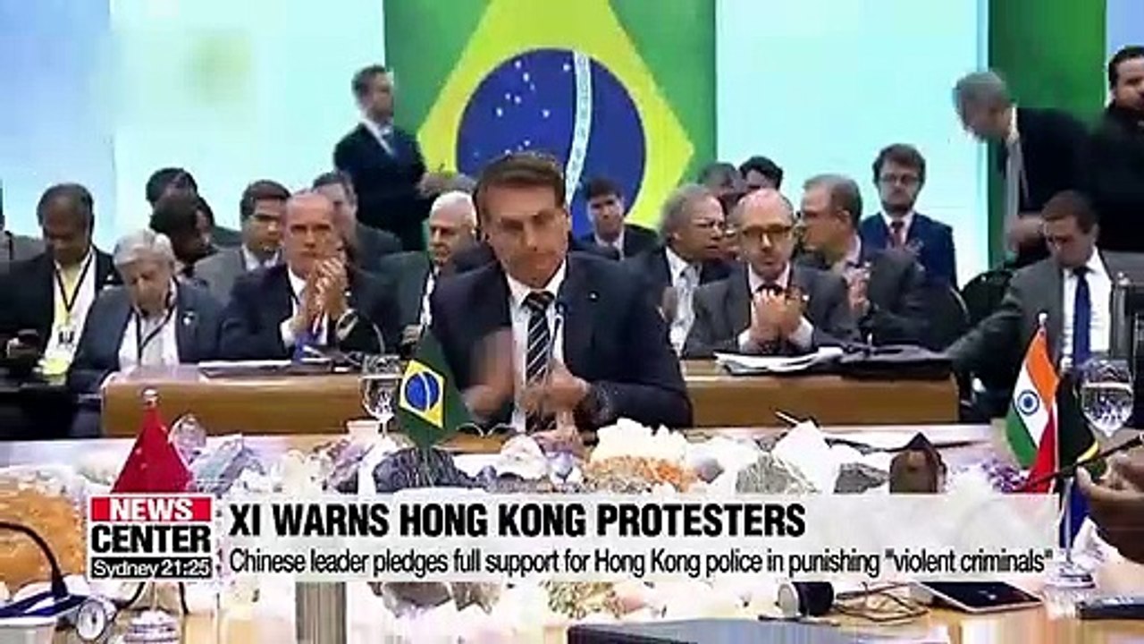 Chinese leader pledges full support for Hong Kong police in punishing "violent criminals"