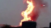 SÜTAŞ fabrikasında ineklerin gübresinden biriken metan gazı yanmış