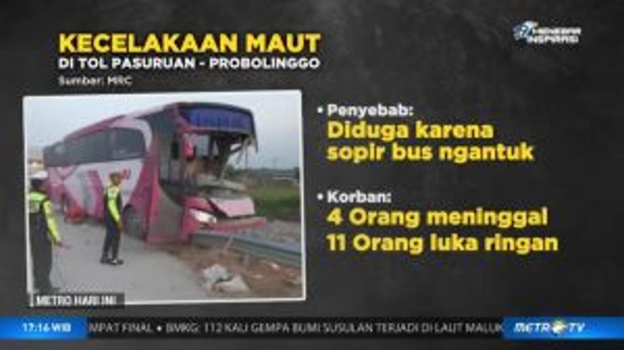 Kecelakaan Maut di Tol Pasuruan Disebabkan Sopir Bus Mengantuk