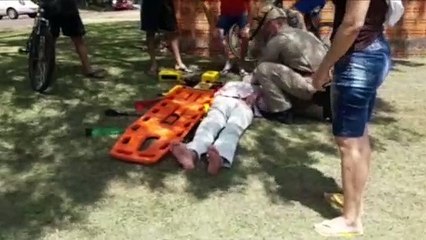 Homem de 49 anos sofre queda e fica ferido no Bairro Santos Dumont