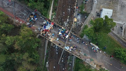 A bird's-eye view of Hong Kong universities turned into fortresses during protests