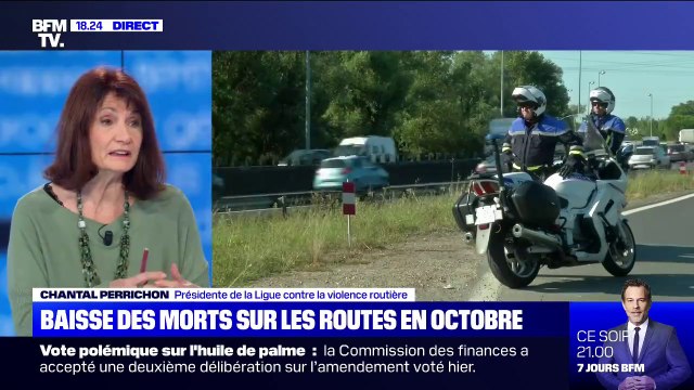 Baisse de 8% du nombre de morts sur les routes: Ce mois d'octobre est le meilleur enregistré depuis la création des statistiques, dans les années 1950 (Chantal Perrichon)