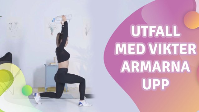 Utfall med vikter, armarna upp - Steg för Hälsa