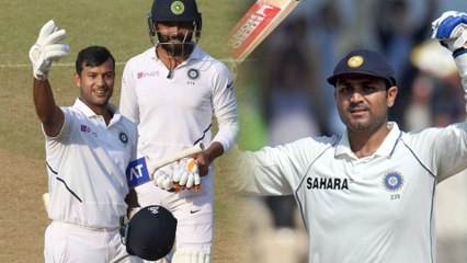 IND vs BAN 1st test :Mayank reminded Sehwag to all of us when he reached 200 mark | Oneindia Kannada