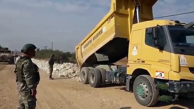 MSB, Tel Abyad'daki yol yapım çalışmalarının görüntülerini paylaştı