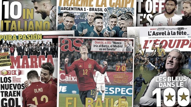 Messi fait les gros titres en Argentine après la victoire face au Brésil, la jeunesse de la Roja encensée en Espagne