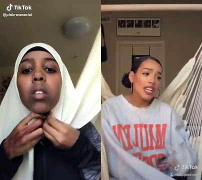 Une fille voilée essaye de libérer son foulard ! LOL