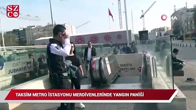 Taksim Metro İstasyonu merdivenlerinde yangın paniği