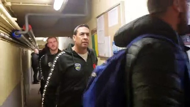 Football (Coupe de France) - L'arrivée des Sochaliens dans le vestiaires de la Colombière à Epinal