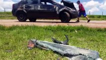 Carro com placas de Cascavel capota na BR-163 e duas pessoas se ferem; Mulher tem estado grave