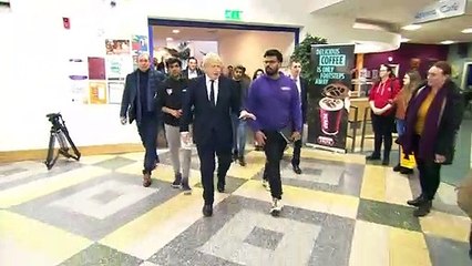 Boris Johnson visits Bolton University after fire