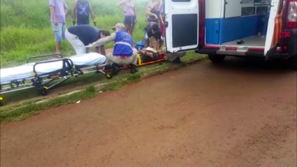 Homem é socorrido após sofrer queda no Sanga Funda