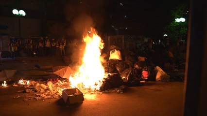 After a generally calm day in Hong Kong, fresh violence erupted at night in Kowloon