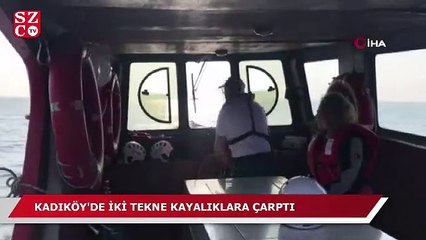 Kadıköy’de iki tekne kayalıklara çarptı