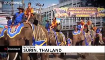 Más de 160 elefantes desfilan en Tailandia