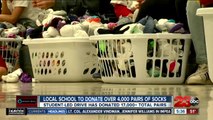 Highland Elementary School Donates Over 4,000 Pairs of Socks