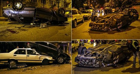 Polisten kaçan araç ortalığı savaş alanına çevirdi! 6 araç zarar gördü