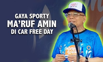 Ma’ruf Amin Bergaya Sporty di Jalan Sehat CFD