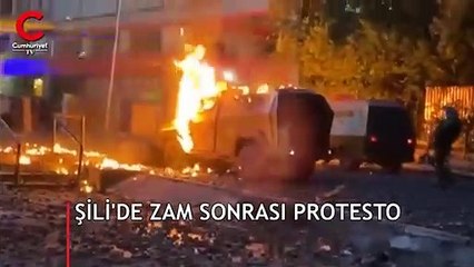 Göstericiler hem molotof kokteyli attı hem lazer kullandı