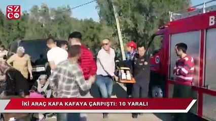 Download Video: İki araç kafa kafaya çarpıştı: 10 yaralı