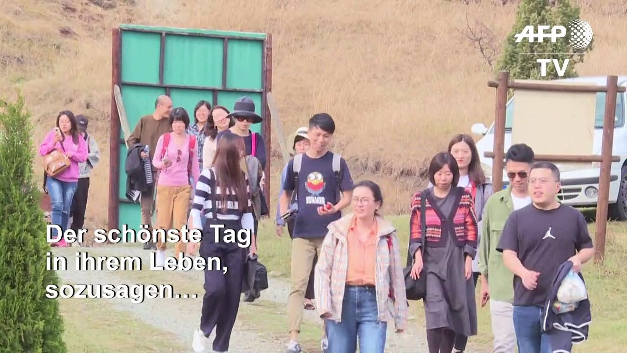 Chinesische touristen feiern (fast) echte serbische hochzeit