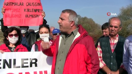 Balık ölümlerinin yaşandığı derede maskeli basın açıklaması