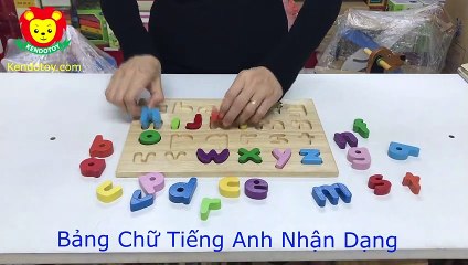 Bảng chữ cái Tiếng Anh nhận dạng bằng gỗ cho bé