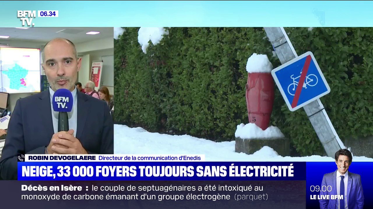 Neige: Enedis affirme que 33.000 foyers sont to...