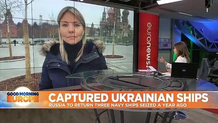 Russia says it will return captured naval ships to Ukraine on Monday
