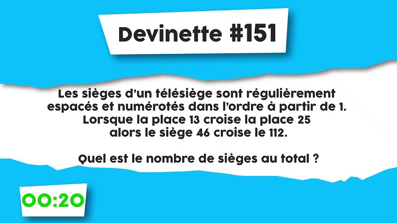 Devinette #151 : Le télésiège