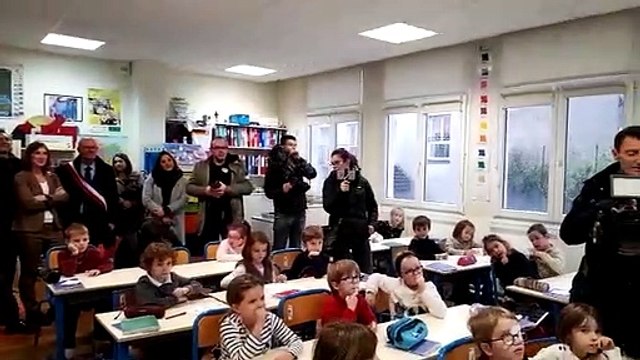 Jean-Michel Blanquer en visite à l'école primaire à Lay-Saint-Christophe (54)