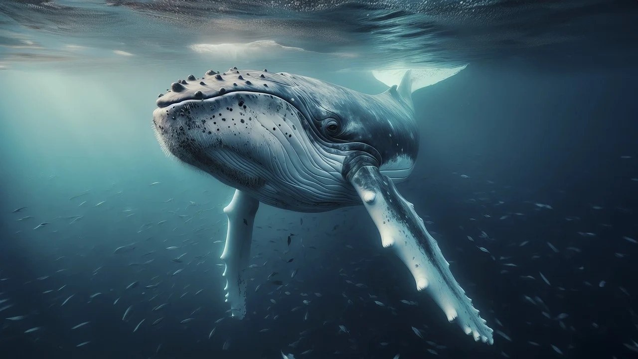 La gigantesca ballena sorprende a un grupo de surfistas