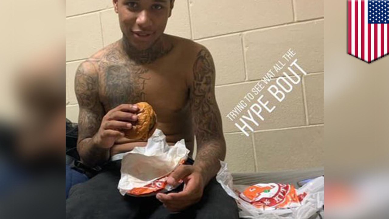 Inmate with Popeyes chicken sandwich melts internet