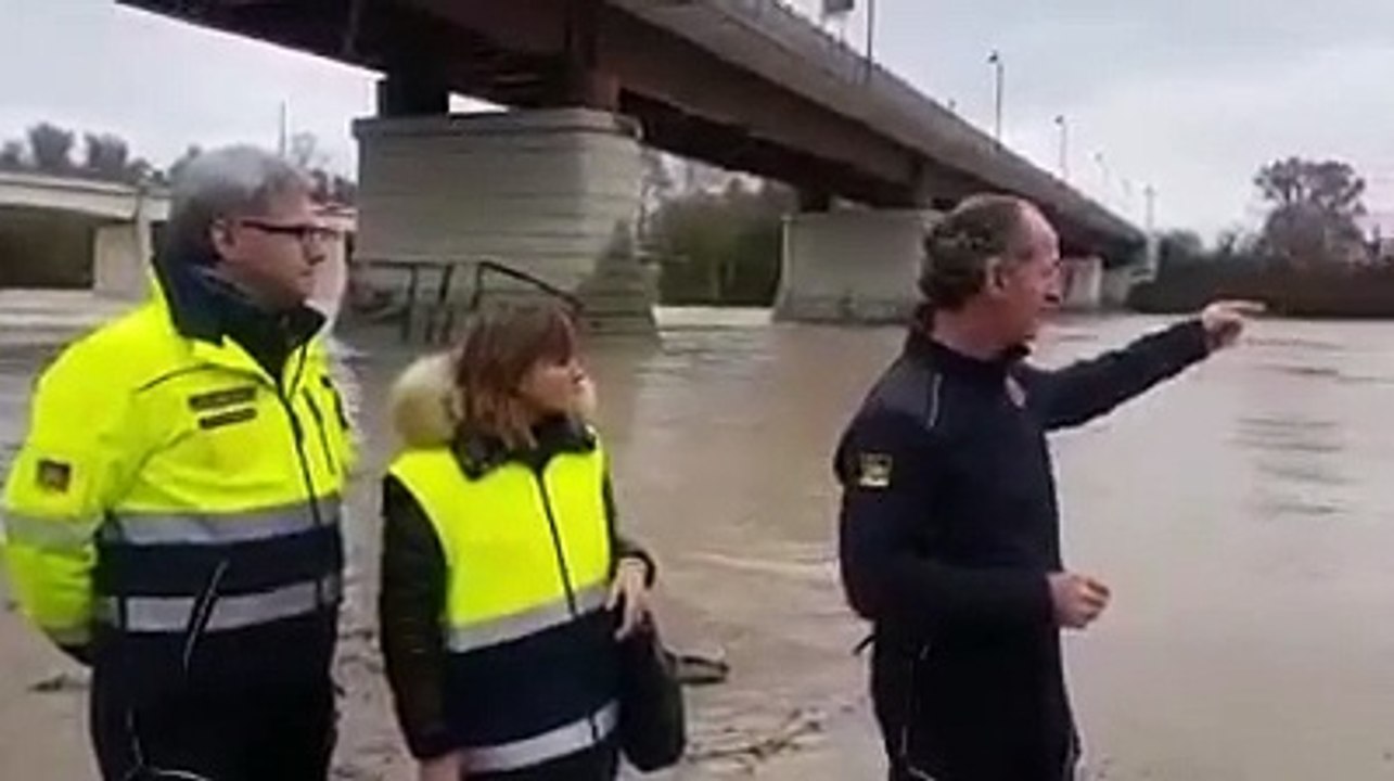 Maltempo in Veneto, Zaia sul Piave a Ponte di Piave (Treviso) - (17.11.19)