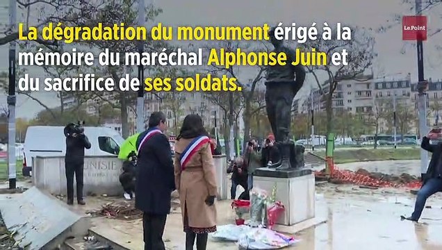 Maréchal Juin : la famille outrée de voir sa statue saccagée par les casseurs