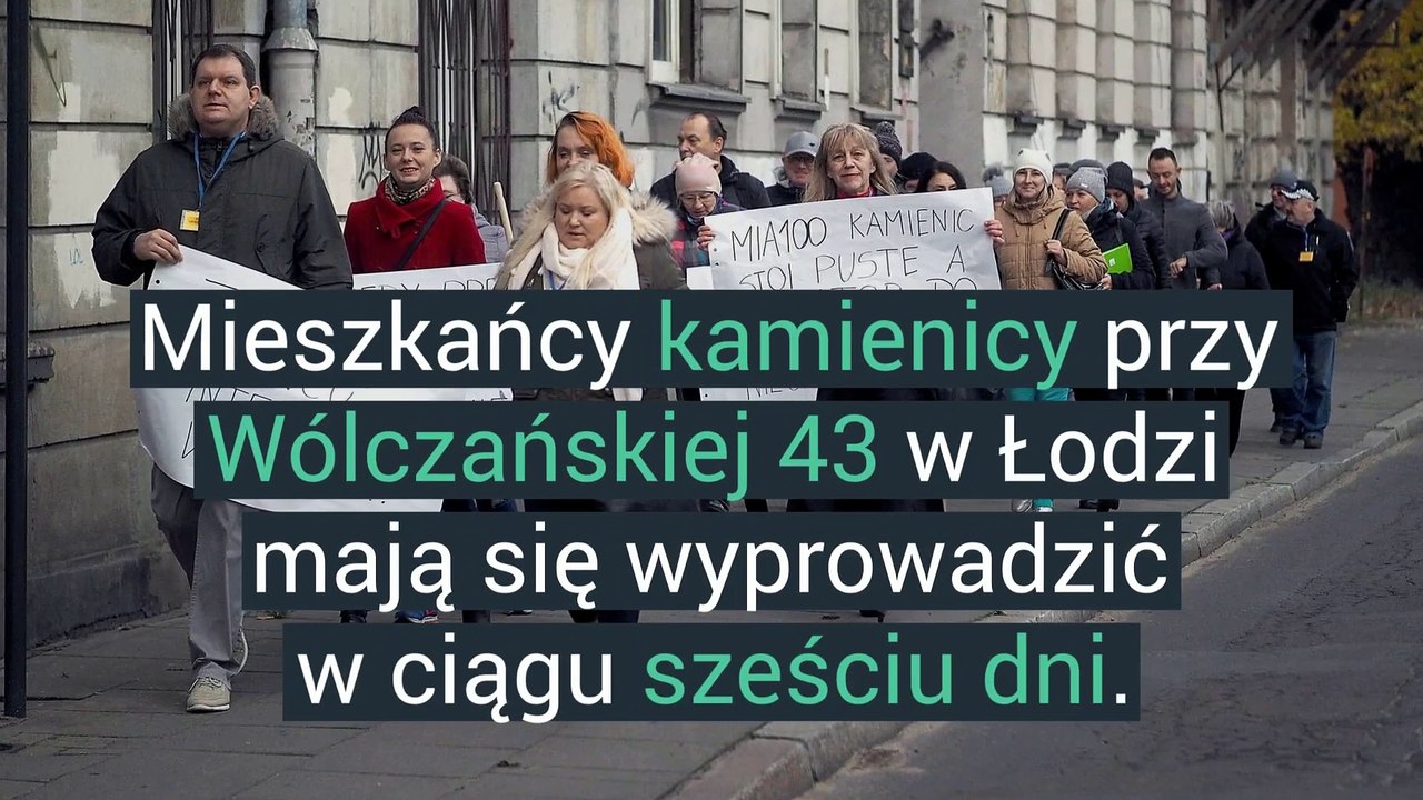 Protest mieszkańców kamienicy przy ul. Wólczańskiej 43