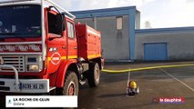 L'intervention des pompiers pour éteindre l'incendie du gymnase de La Roche-de-Glun