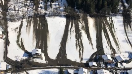Luftaufnahmen von Murenabgängen im Gasteinertal
