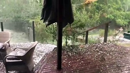 Hail Storm Pelts Patio