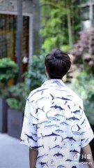 Cute girl and handsome boy in fashion street