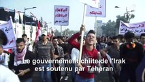 Des manifestants anti-gouvernementaux irakiens réagissent aux émeutes en Iran