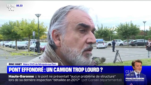 Pont effondré: selon le maire de Mirepoix-sur-Tarn, il y avait des camions qui dépassaient le tonnage qui ont pu passer dessus