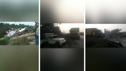 प्रयागराजः अनियंत्रित ट्रक ने पिकअप में मारी टक्कर, तीन की मौत